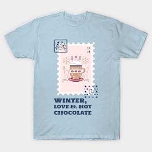 Wintertime Holidays Christmas xmas hot chocolate lover stamp T-Shirt